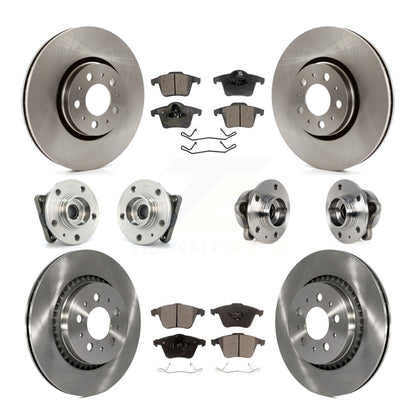 Hub Bearing Brake Rotor & Pad Front Rear Kit (10Pc) For 2008-2014 Volvo XC90 AWD