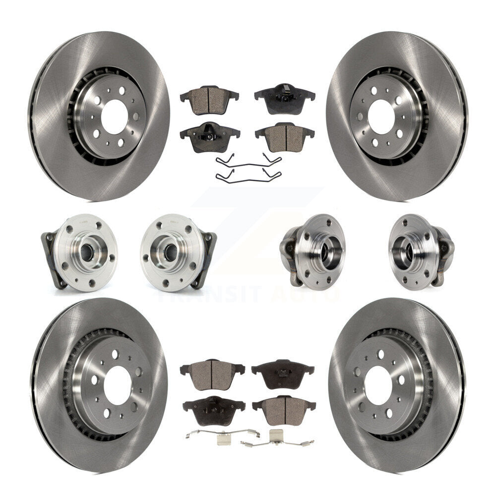 Hub Bearing Brake Rotor & Pad Front Rear Kit (10Pc) For 2008-2014 Volvo XC90 AWD