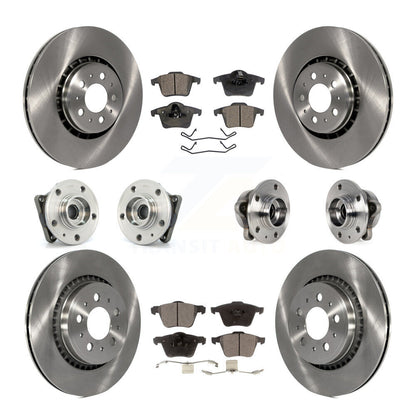 Hub Bearing Brake Rotor & Pad Front Rear Kit (10Pc) For 2008-2014 Volvo XC90 AWD