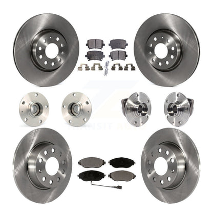 Hub Bearings Disc Brake Rotors And Pads Front Rear Kit (10Pc) For Volkswagen GTI