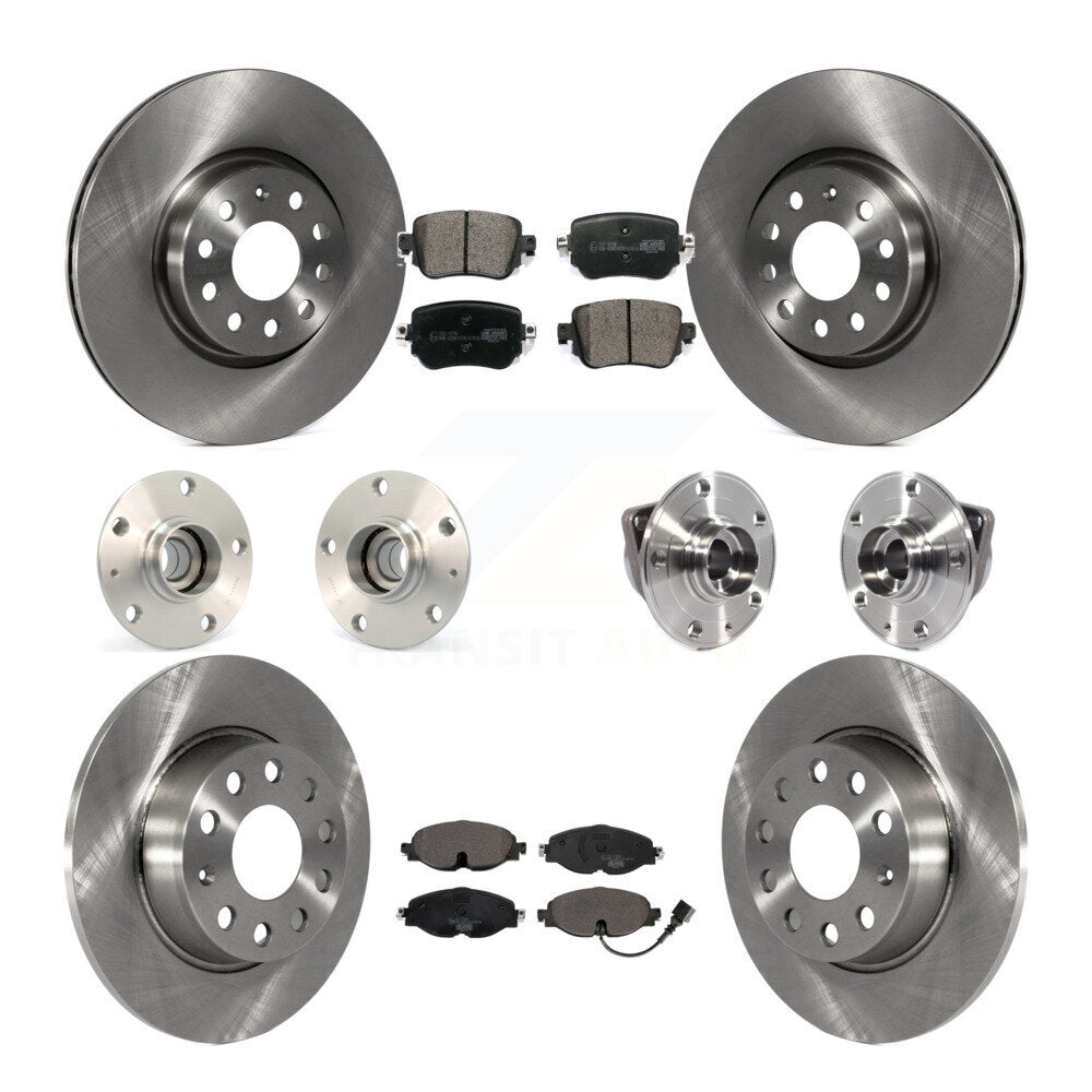 Hub Bearings Disc Brake Rotors And Pads Front Rear Kit (10Pc) For Volkswagen GTI