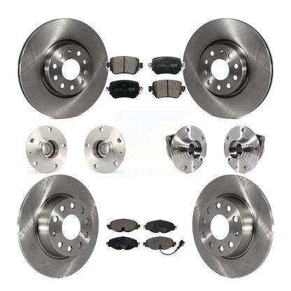 Hub Bearings Disc Brake Rotors And Pads Front Rear Kit (10Pc) For Volkswagen GTI