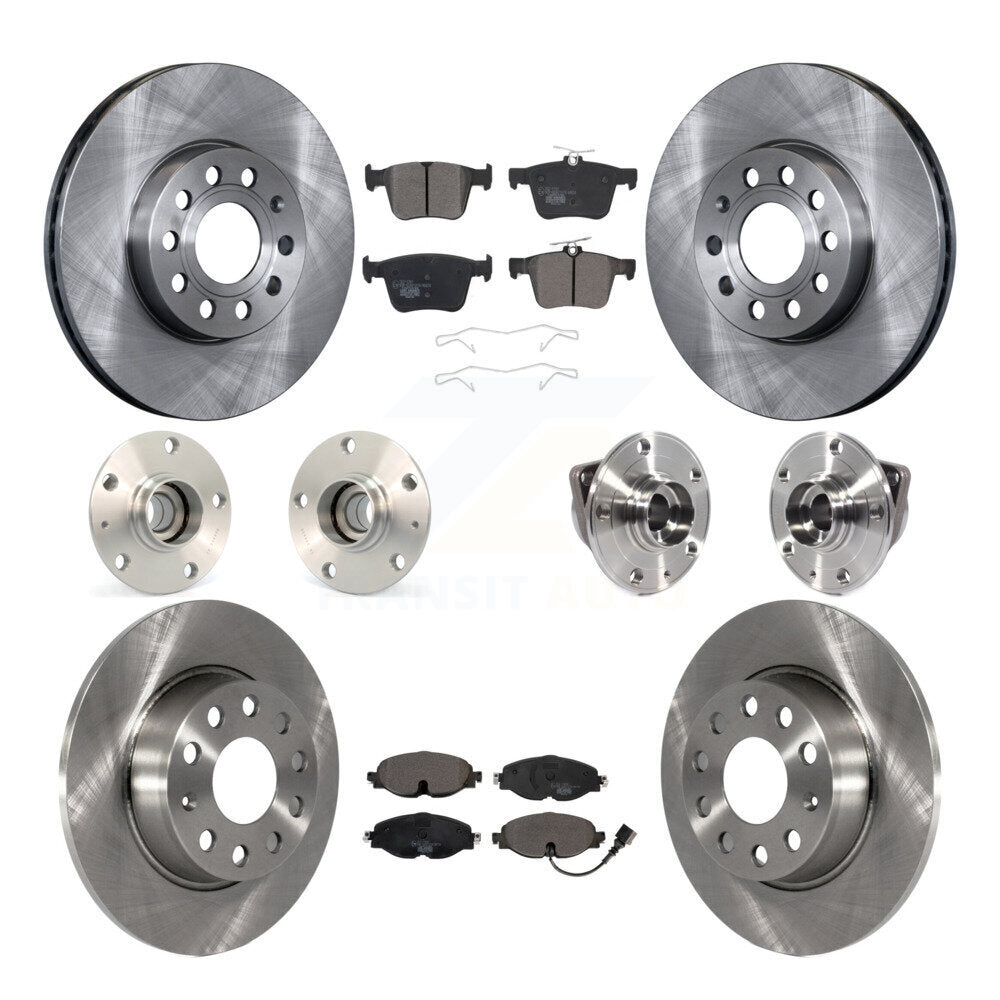 Hub Bearing Disc Brake Rotor And Pad Front Rear Kit (10Pc) For 2016 Audi A3 2.0L