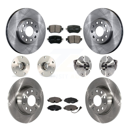 Hub Bearing Brake Rotor Pad Front Rear Kit (10Pc) For Volkswagen Golf SportWagen