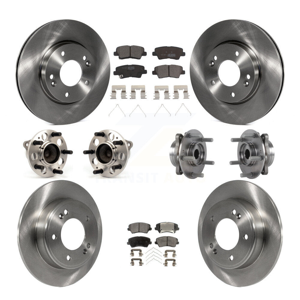 Hub Bearing Brake Rotor & Pads Front Rear Kit (10Pc) For 2017 Hyundai Elantra GT