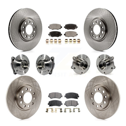 Hub Bearing Brake Rotor Pad Front Rear Kit (10Pc) For 2015-2017 Chrysler 200 FWD