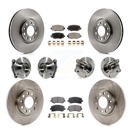 Hub Bearing Brake Rotor Pad Front Rear Kit (10Pc) For 2015-2017 Chrysler 200 FWD