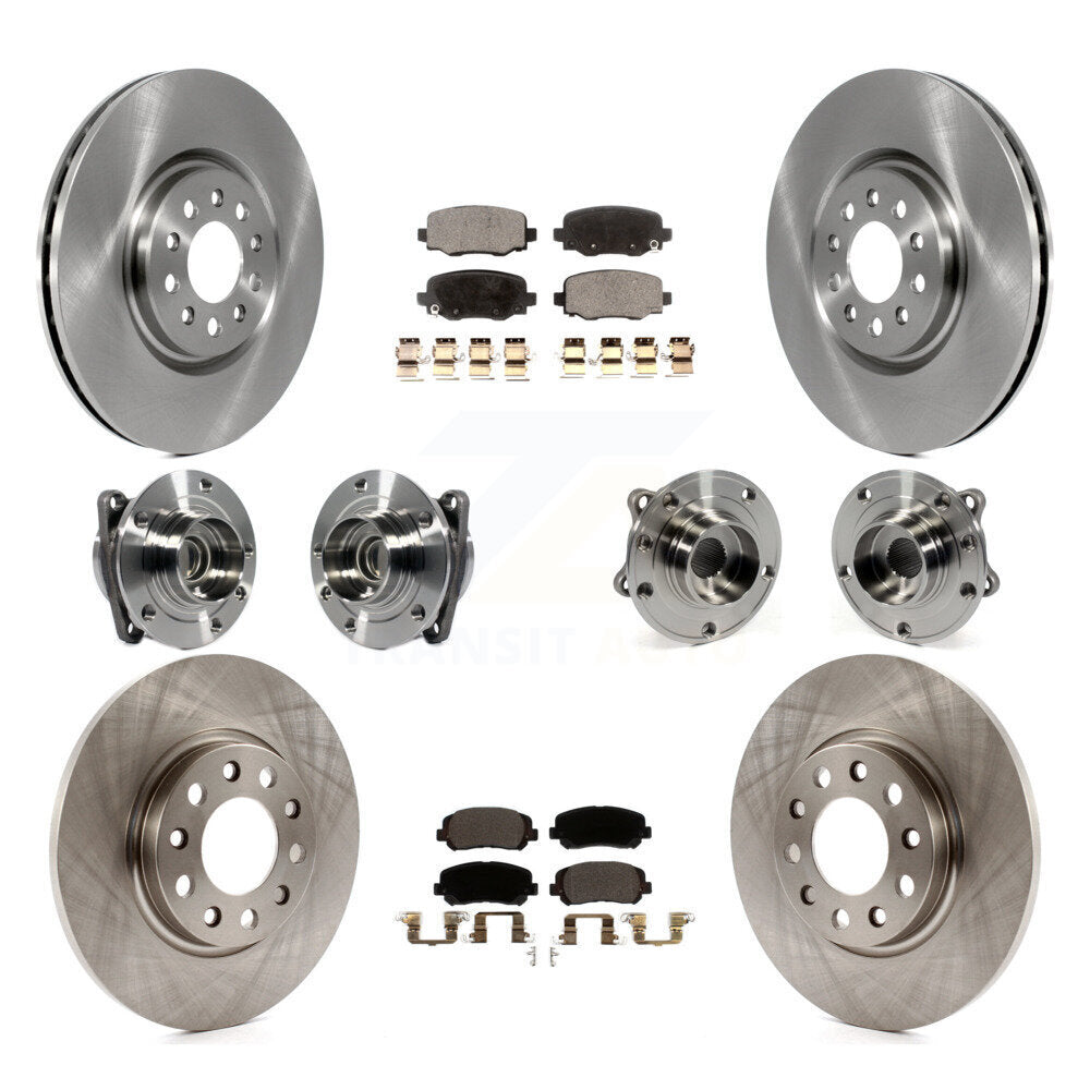 Hub Bearing Brake Rotor Pad Front Rear Kit (10Pc) For 2015-2017 Chrysler 200 FWD