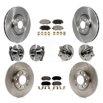 Hub Bearing Brake Rotor Pad Front Rear Kit (10Pc) For 2015-2017 Chrysler 200 FWD