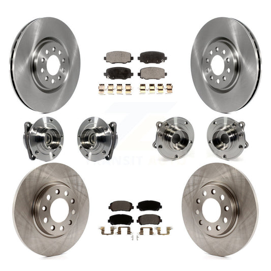 Hub Bearing Brake Rotor Pad Front Rear Kit (10Pc) For 2015-2017 Chrysler 200 FWD