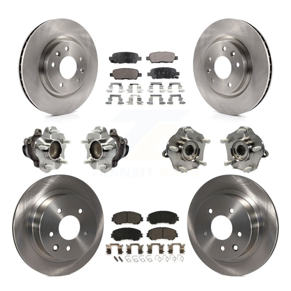 Hub Bearing Brake Rotor Pad Front Rear Kit (10Pc) For Nissan Rogue Sport Qashqai