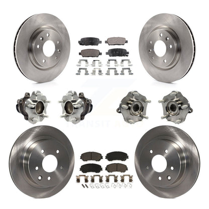Hub Bearing Brake Rotor Pad Front Rear Kit (10Pc) For Nissan Rogue Sport Qashqai