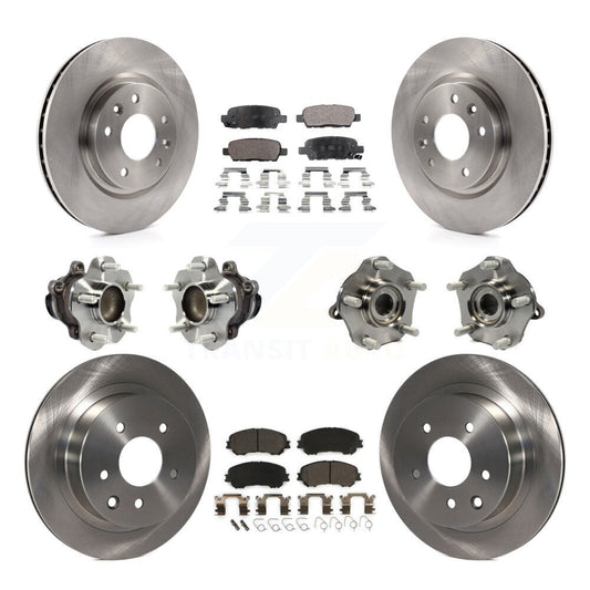 Hub Bearing Brake Rotor Pad Front Rear Kit (10Pc) For Nissan Rogue Sport Qashqai