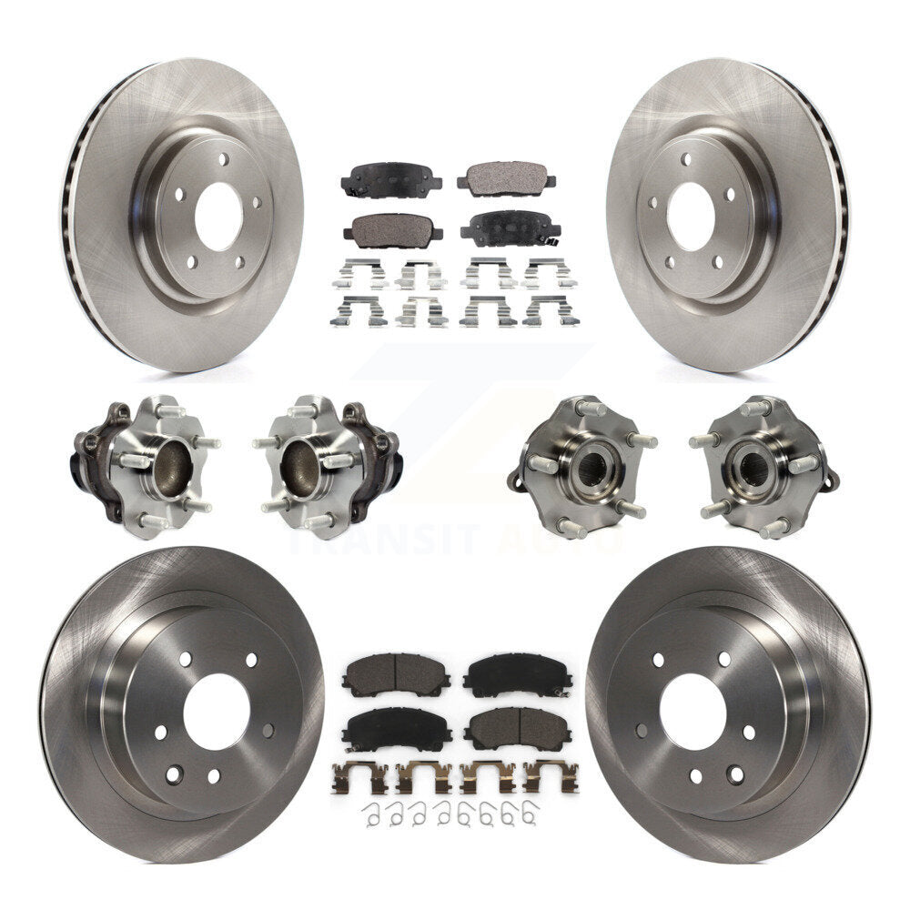Hub Bearings Disc Brake Rotors And Pads Front Rear Kit (10Pc) For Nissan Rogue