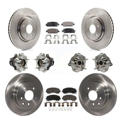 Hub Bearings Disc Brake Rotors And Pads Front Rear Kit (10Pc) For Nissan Rogue