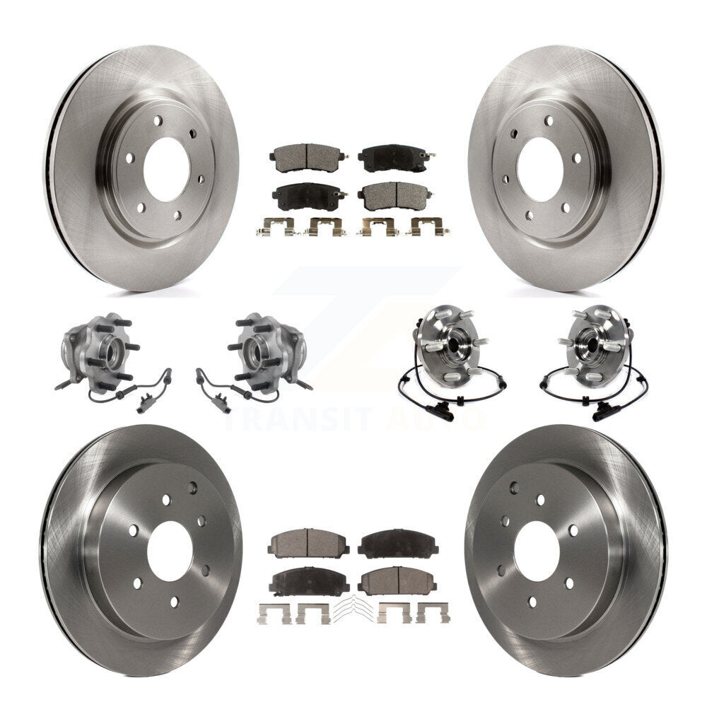 Hub Bearing Brake Rotor Pads Front Rear Kit (10Pc) For INFINITI QX80 Nissan QX56