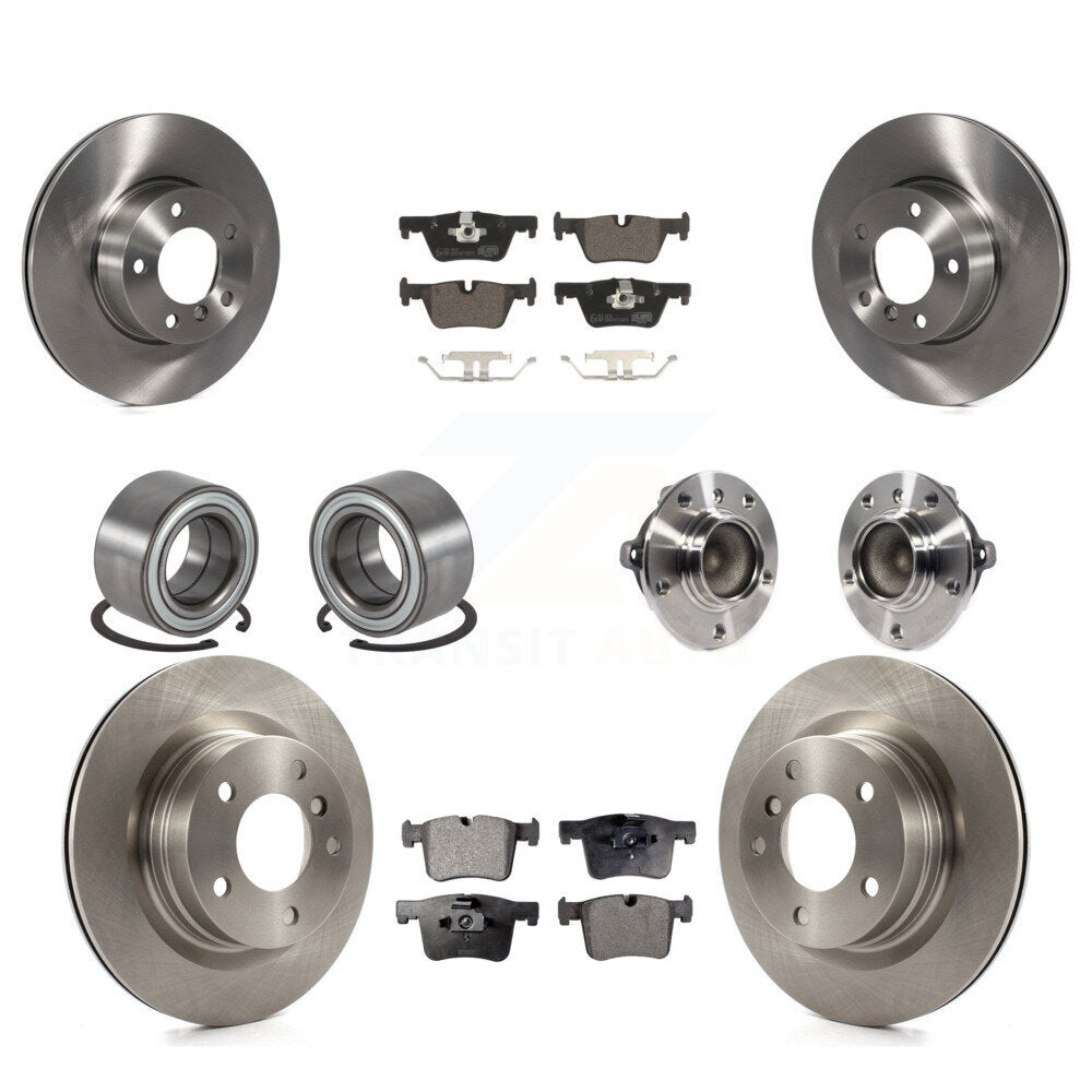 Hub Bearing Disc Brake Rotor & Pads Shoe Front Rear Kit (10Pc) For BMW 320i 328d