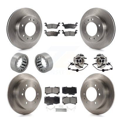 Hub Bearing Disc Brake Rotor & Pads Shoe Front Rear Kit (10Pc) For Hummer H3T H3