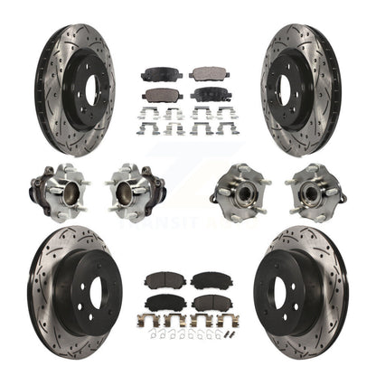 Hub Bearing Coated Brake Rotor Pads Front Rear Kit (10Pc) For Nissan Rogue Sport