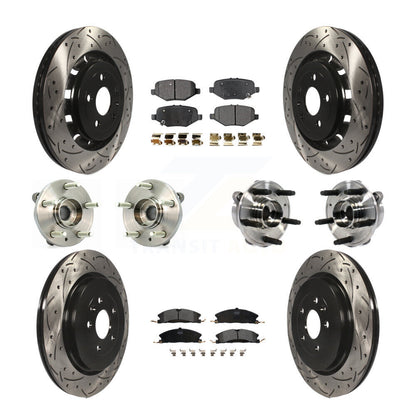 Hub Bearing Coated Brake Rotor Pads Front Rear Kit (10Pc) For Ford Taurus Police