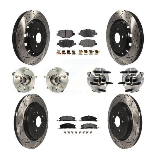 Hub Bearing Coated Brake Rotor Pads Front Rear Kit (10Pc) For Ford Taurus Police
