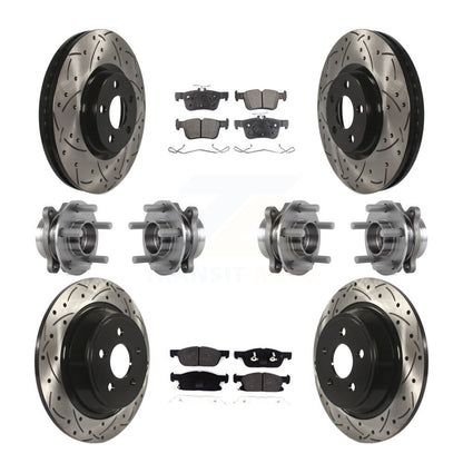Hub Bearing Coated Brake Rotor Pad Front Rear Kit (10Pc) For Lincoln Continental