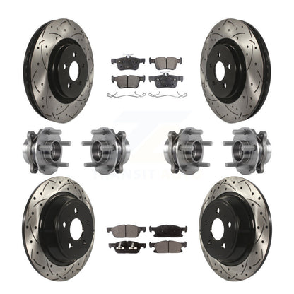 Hub Bearing Coat Brake Rotor Pad Front Rear Kit (10Pc) For Ford Edge Lincoln MKX