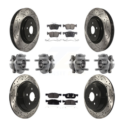 Hub Bearing Coated Brake Rotor Pad Front Rear Kit (10Pc) For Lincoln Continental