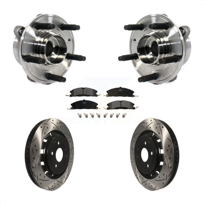 Hub Bearing Drilled Slot Brake Rotor Pads Front Kit For Ford Taurus Police Sedan