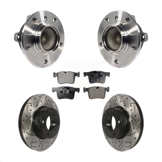 Hub Bearing Drilled Slot Brake Rotor & Pad Front Kit For BMW 328i 320i 228i 428i