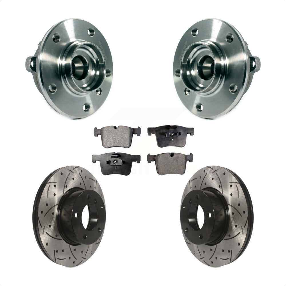 Hub Bearing Drilled Slot Brake Rotor Pad Front Kit For BMW 328i xDrive 320i 228i