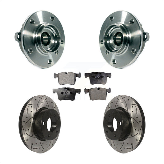 Hub Bearing Drilled Slot Brake Rotor Pad Front Kit For BMW 328i xDrive 320i 228i