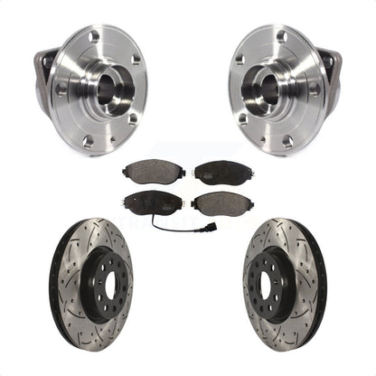 Hub Bearing Coat Drill Slot Brake Rotor Pads Front Kit For Volkswagen GTI Arteon