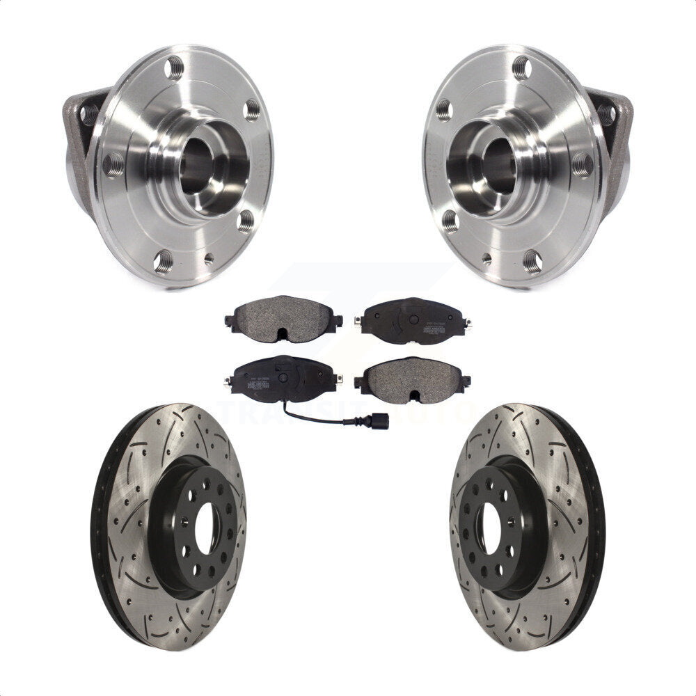Hub Bearing Drill Slot Brake Rotor Pad Front Kit For Volkswagen Taos GTI Golf A3