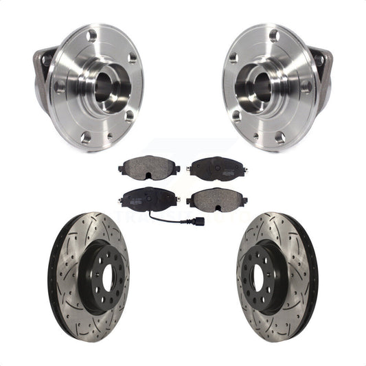 Hub Bearing Drill Slot Brake Rotor Pad Front Kit For Volkswagen Taos GTI Golf A3