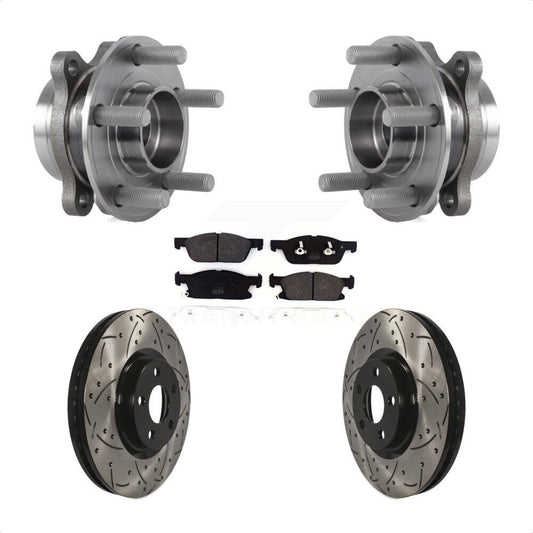 Bearing Assembly Drilled Slot Brake Rotor Pads Front Kit For Lincoln Continental