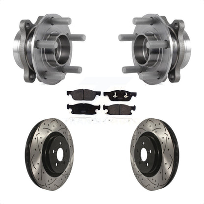 Hub Bearing Drilled Slot Brake Rotor & Pad Front Kit For Ford Fusion Lincoln MKZ