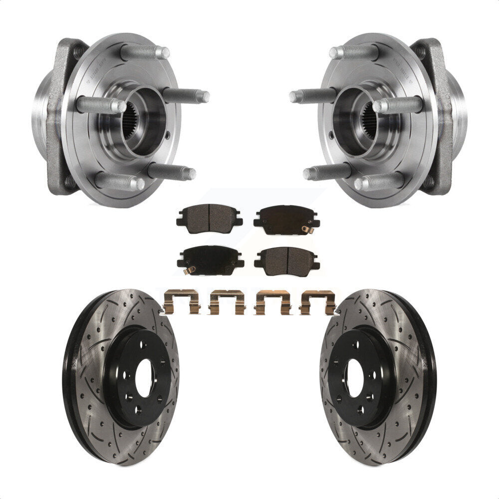 Hub Bearing Drilled Slot Brake Rotor Pad Front Kit For Chevrolet Cruze Volt Bolt
