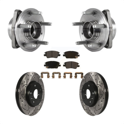 Hub Bearing Drilled Slot Brake Rotor Pad Front Kit For Chevrolet Cruze Volt Bolt