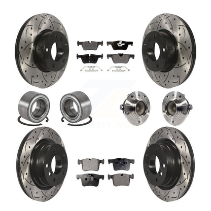 Hub Bearing Coated Brake Rotor Pads Shoe Front Rear Kit (10Pc) For BMW 320i 328d