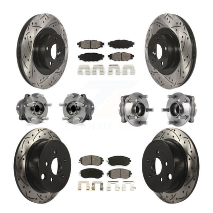 Hub Bearing Coated Brake Rotor Pads Front Rear Kit (10Pc) For Subaru Forester XV