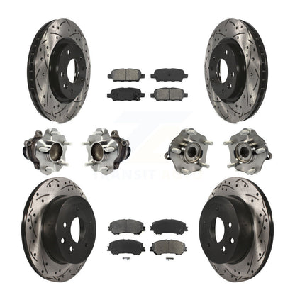 Hub Bearing Coated Brake Rotor Pads Front Rear Kit (10Pc) For Nissan Rogue Sport