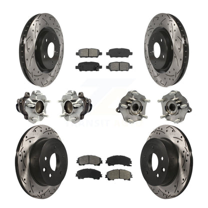 Hub Bearing Coated Disc Brake Rotor & Pad Front Rear Kit (10Pc) For Nissan Rogue