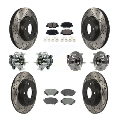 Hub Bearing Coated Disc Brake Rotor Pads Front Rear Kit (10Pc) For Mazda 3 Sport