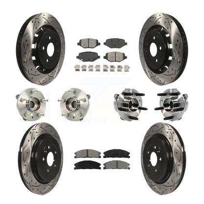 Hub Bearing Coated Brake Rotor Pads Front Rear Kit (10Pc) For Ford Taurus Police