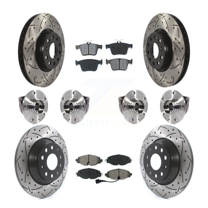 Hub Bearing Coated Brake Rotor And Pad Front Rear Kit (10Pc) For Audi TT Quattro