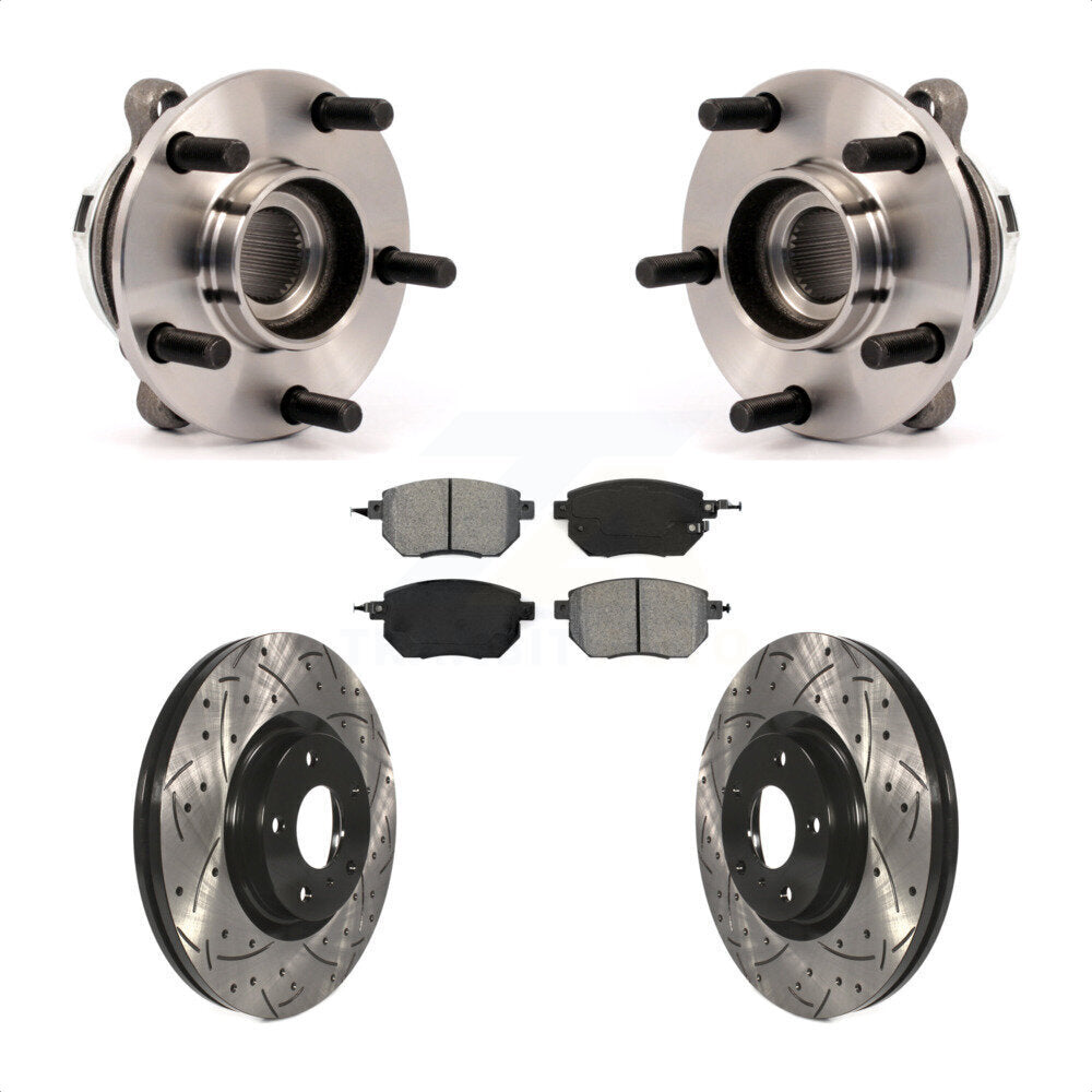 Hub Bearing Assembly Coat Drill Slot Brake Rotor Pad Front Kit For Nissan Murano