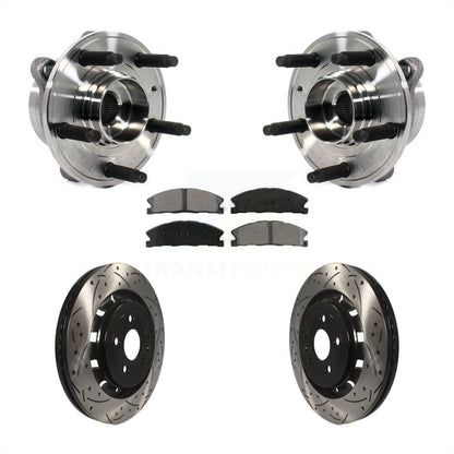 Hub Bearing Drilled Slot Brake Rotor Pads Front Kit For Ford Taurus Police Sedan