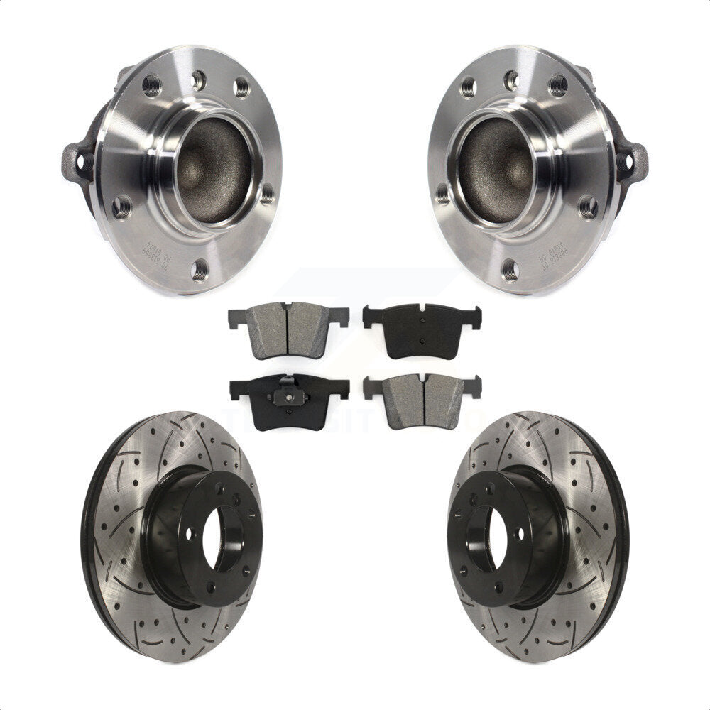 Hub Bearing Drilled Slot Brake Rotor & Pad Front Kit For BMW 328i 320i 228i 428i