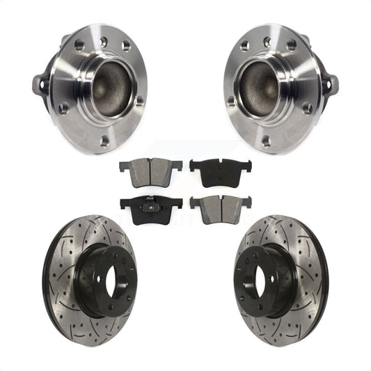 Hub Bearing Drilled Slot Brake Rotor & Pad Front Kit For BMW 328i 320i 228i 428i